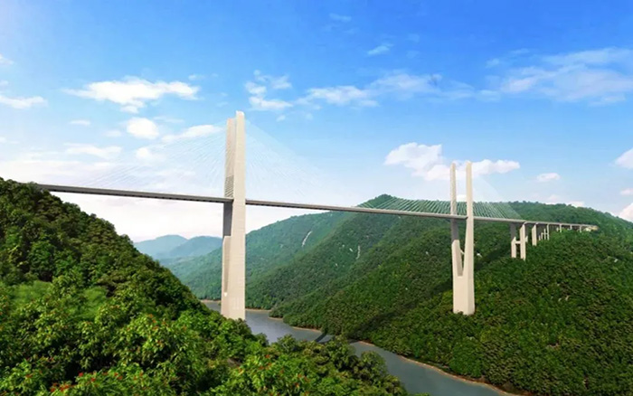 飞虹再起，cq9电子塔机助建黔东南第一高桥