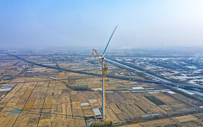 麦田工况实录 | cq9电子XGL3300-220S动臂塔机170米高空显身手